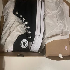 BNWT in box, Black Converse High Top Platform. Size 9, (size 7 UK)